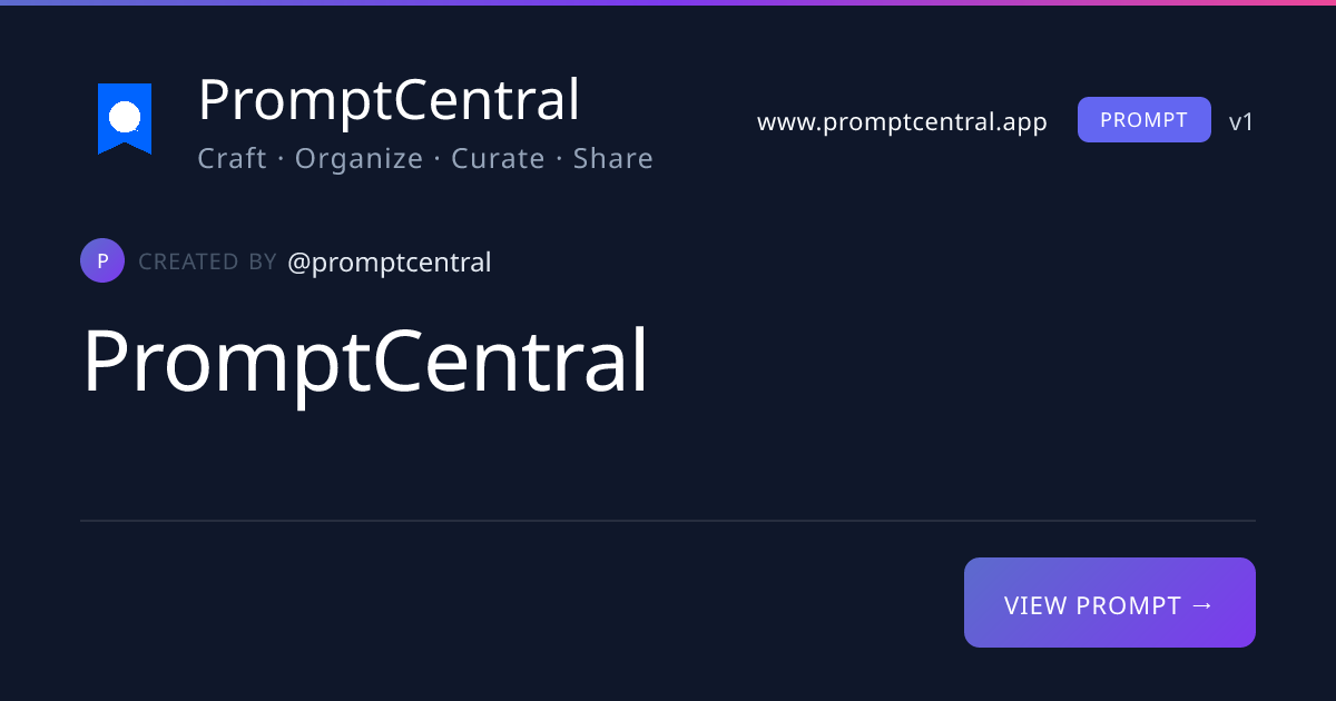 The Prompt Architect - Master Prompt Engineering - PromptCentral